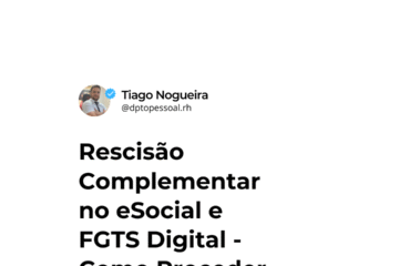 rescisão complementar esocial e fgts digital